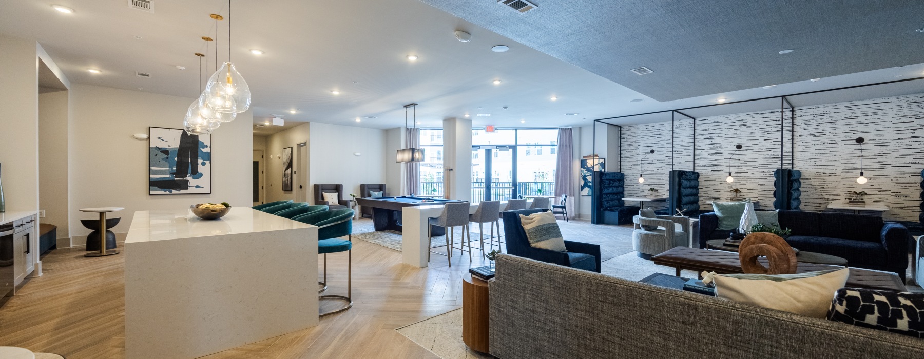 clubhouse with tables and seating for residents